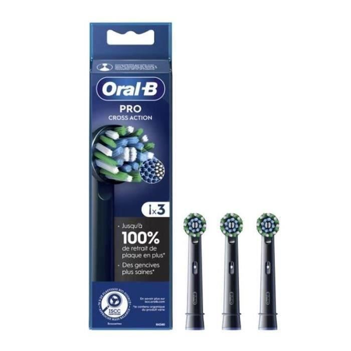 Testine per spazzolino nero Oral-B Pro Cross Action - 3 unità