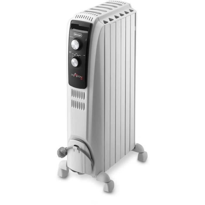 Radiatore a bagno d'olio Dragon4 DELONGHI - 1500W - 3 stadi di riscaldamento - Tecnologia Real Energy - Effetto camino