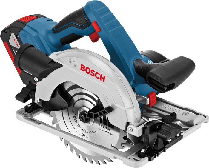 Scie circulaire 18V GKS 18V-57 G Professional + 2 batteries 4 Ah + chargeur + L-BOXX - BOSCH - 06016A2106
