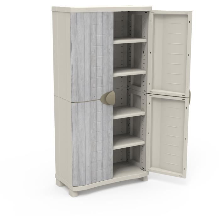 Image secondaire de Armoire Space-Saver 90 cm avec 4 étagères - Blanc et Gris