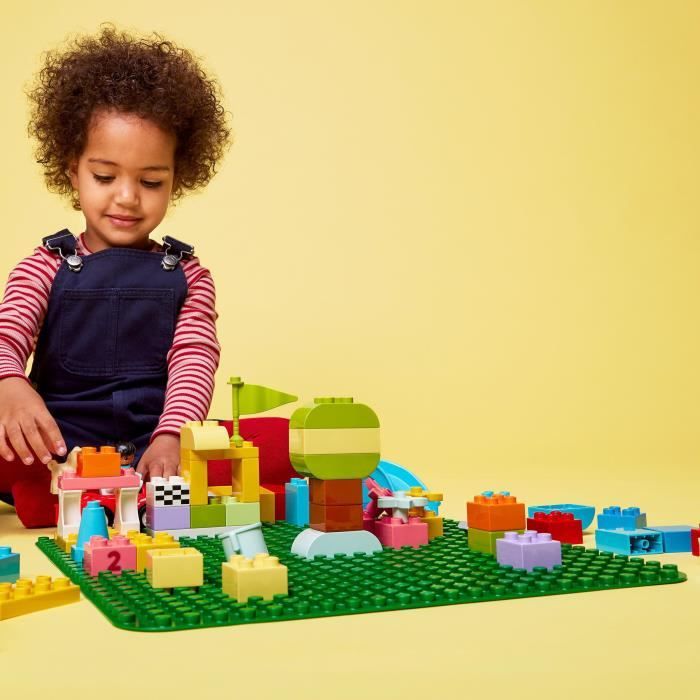 LEGO 10980 DUPLO La Plaque De Construction Verte, Socle de Base Pour Assemblage et Exposition, Jouet de Construction Pour Enfants