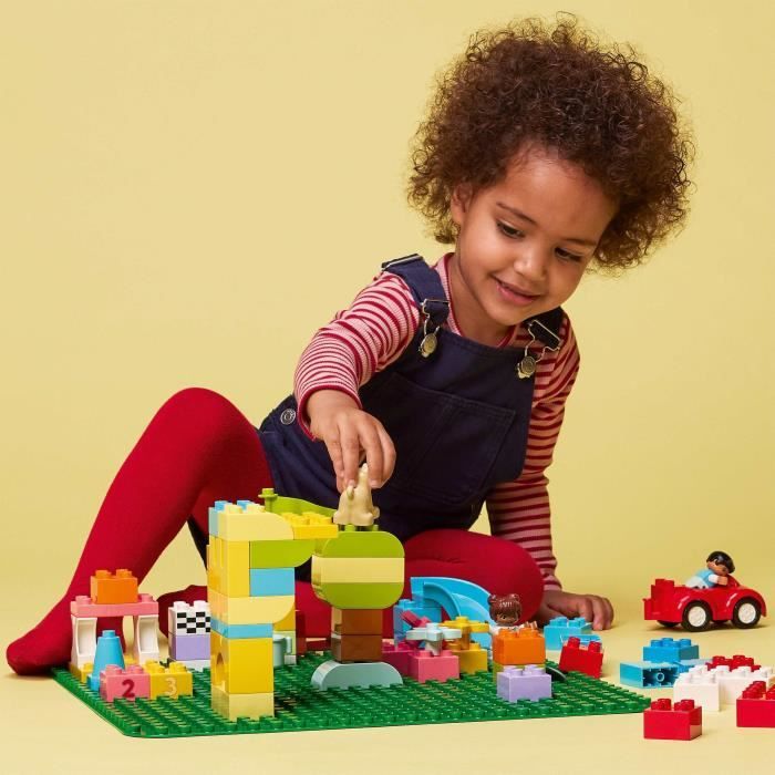 LEGO 10980 DUPLO La Plaque De Construction Verte, Socle de Base Pour Assemblage et Exposition, Jouet de Construction Pour Enfants
