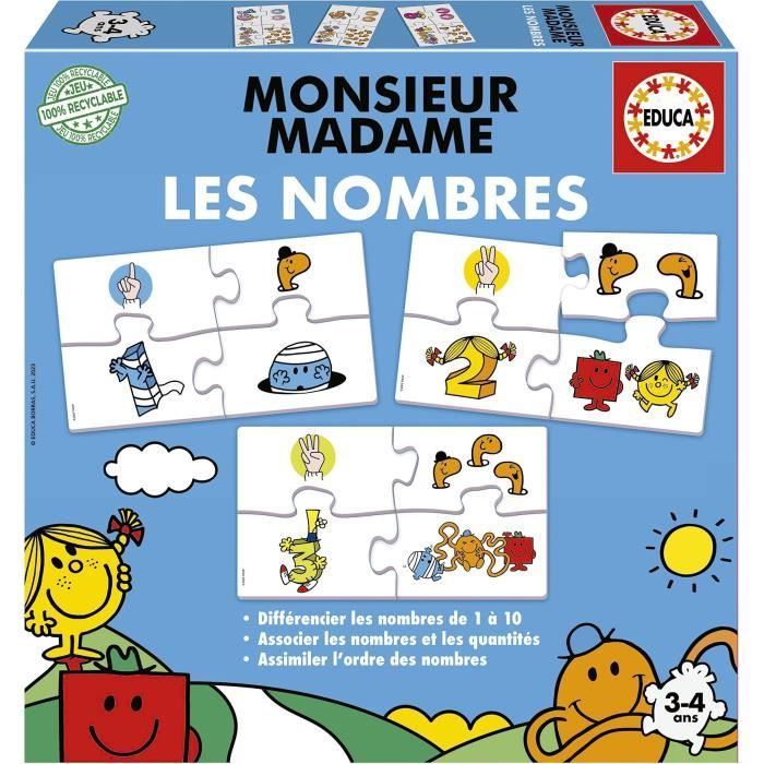 Gioco didattico - EDUCA - Monsieur Madame - Numeri