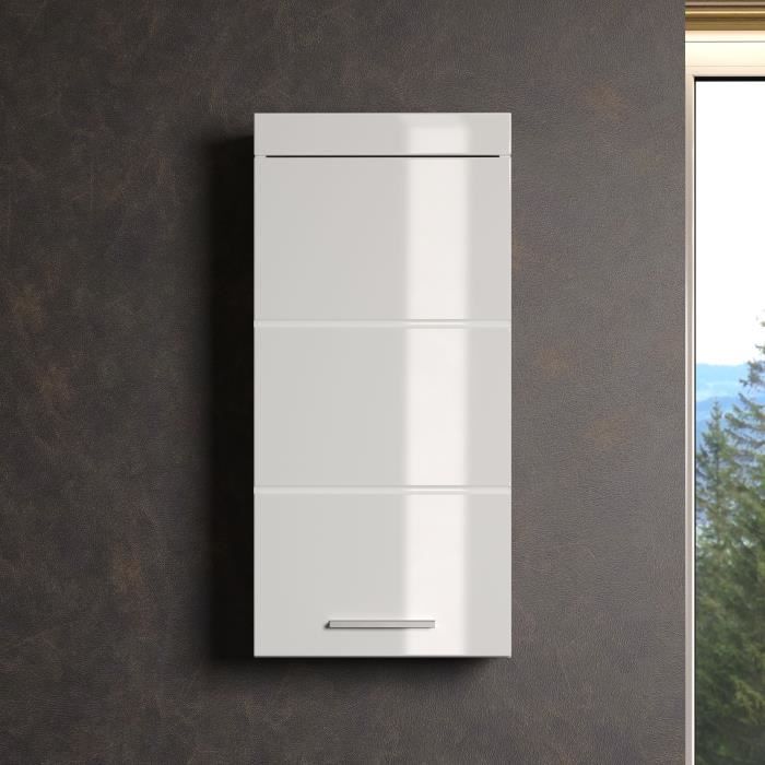 Storage Cabinet Bathroom High White 1 Door AMANDA TRENDTEAM