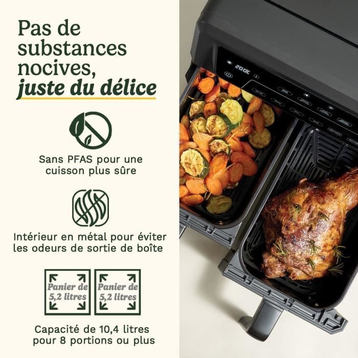Image secondaire de Friteuse sans huile CUISINART - Airfryer AFD10XBLE - Capacité 10,4L - Double cuves - Noir - 2400W