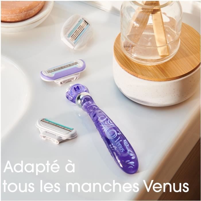 Gillette Venus  - 1 Rasoir  + 2 lames Deluxe Smooth Swirl Violet