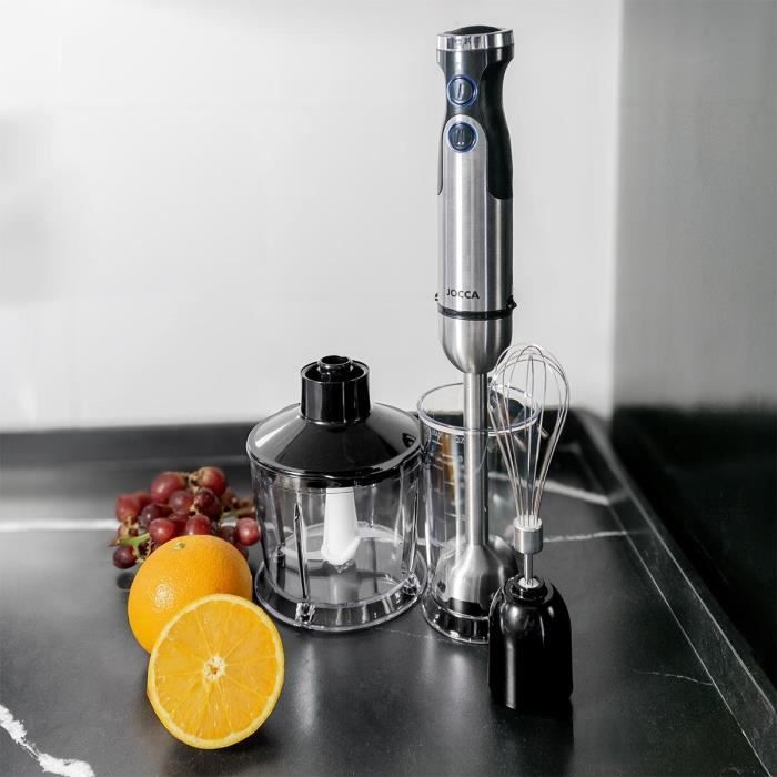 Image secondaire de Mixeur plongeant - JOCCA - Avec accessoires - 1200 W - Noir et gris