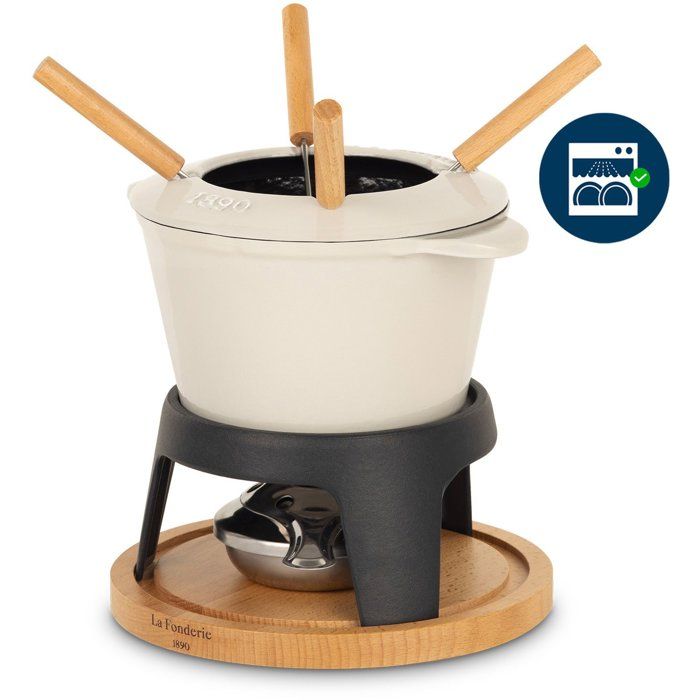 Image secondaire de Fondue Électrique en Fonte Émaillée MONT JOLY - 1,2 L pour 4 Personnes - Beige