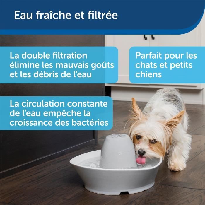 PetSafe - Fontaine en Céramique StreamSide pour Animaux de Compagnie 1,8 L - idéal pour chat et petit chien,Silencieuse, eau Filtrée