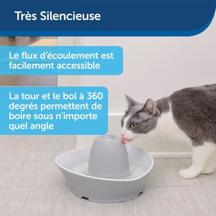 PetSafe - Fontaine en Céramique StreamSide pour Animaux de Compagnie 1,8 L - idéal pour chat et petit chien,Silencieuse, eau Filtrée