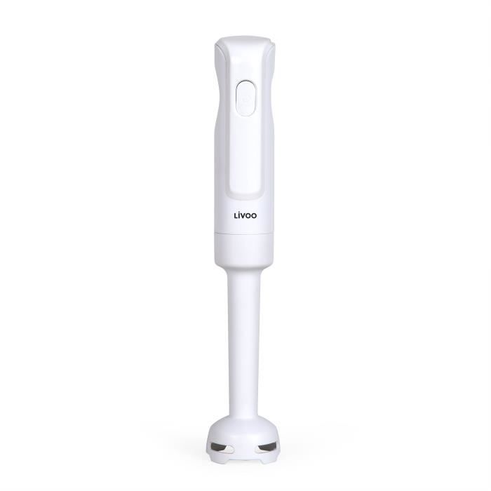 Frullatore a immersione - LIVOO - 300 W - 2 lame in acciaio inox - 1 velocità - 19.000 giri/min - Bianco