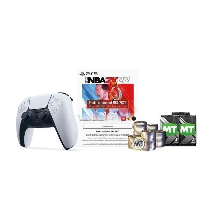 Manette PS5 DualSense Blanche/White + Pack de lancement NBA 2K22 - PlayStation Officiel