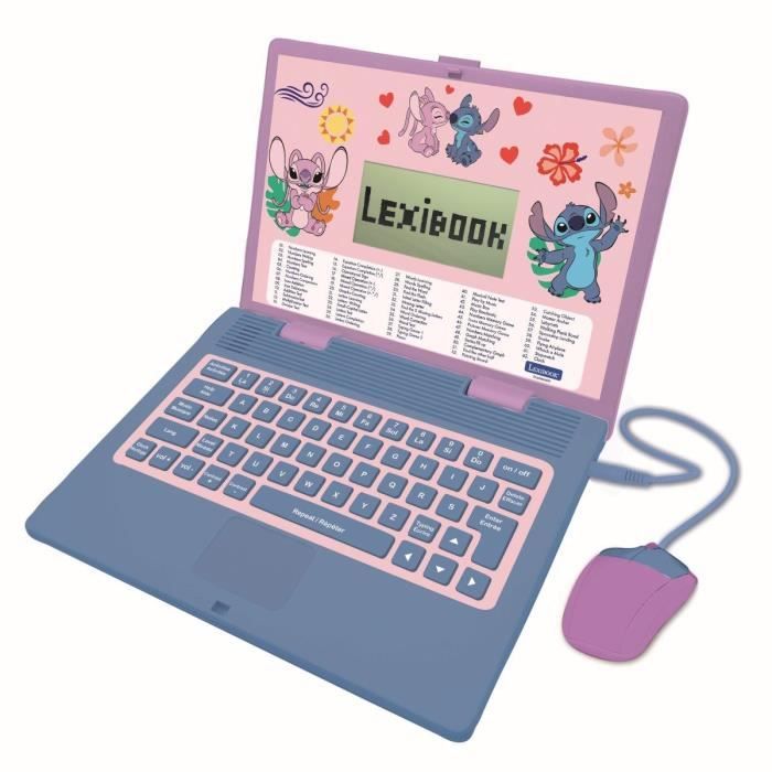 Ordinateur exclusif éducatif bilingue Stitch et Angel  124 activités (Français-Anglais)