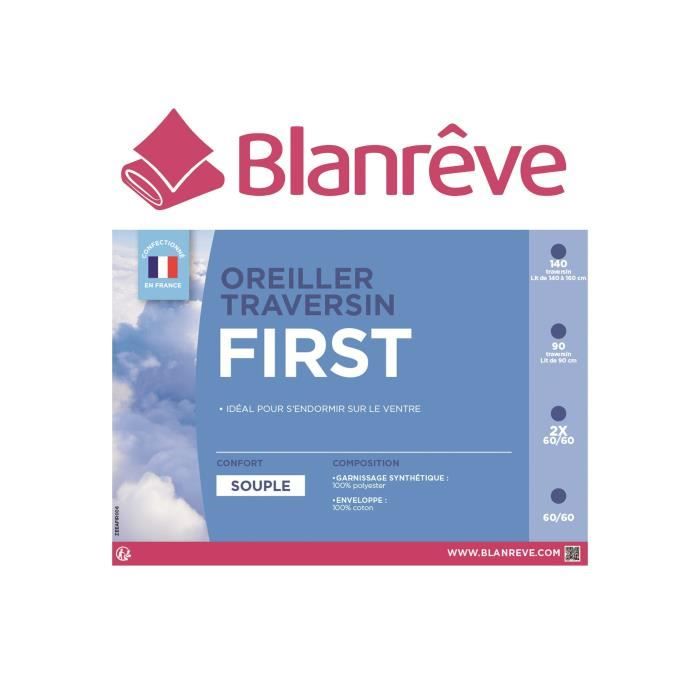 BLANREVE Lot 2 oreillers FIRST 60x60cm