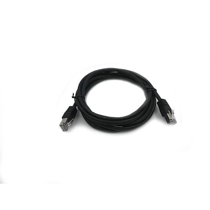 Câble RJ45 Blindé Cat.6 LINEAIRE - 2m Noir