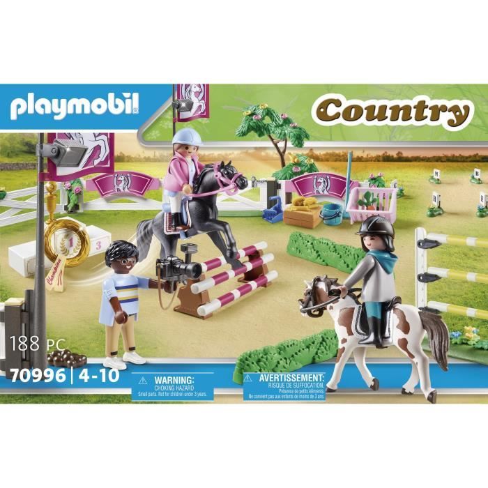 PLAYMOBIL - 70996 - Parcours d'obstacles avec chevaux