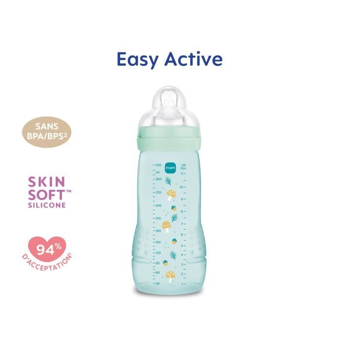 Image secondaire de Biberon - MAM BABY - Easy Active - +6 mois - 330 ml - Tétine débit X - Ice