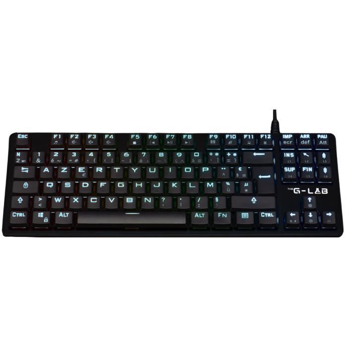 Tastiera da gioco - G-Lab - KEYZ PLATI. TKL - Formato TKL - Meccanico (interruttore rosso) - Basso profilo - RGB - Nero