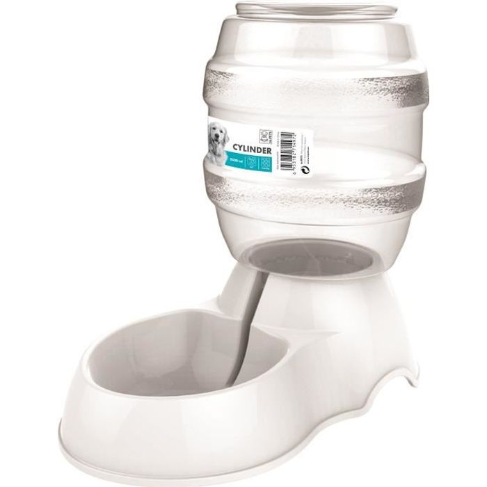 Dispensador de agua de cilindro M-PETS - 3500 ml - Blanco - Para perros