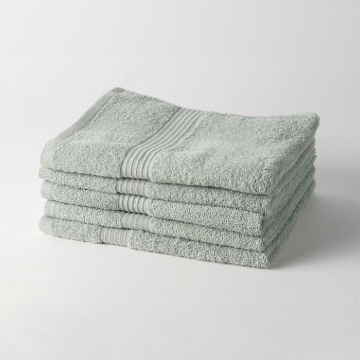 TODAY Essential - Set 5 teli da bagno 70x130 cm 100% Cotone, colore Celadon