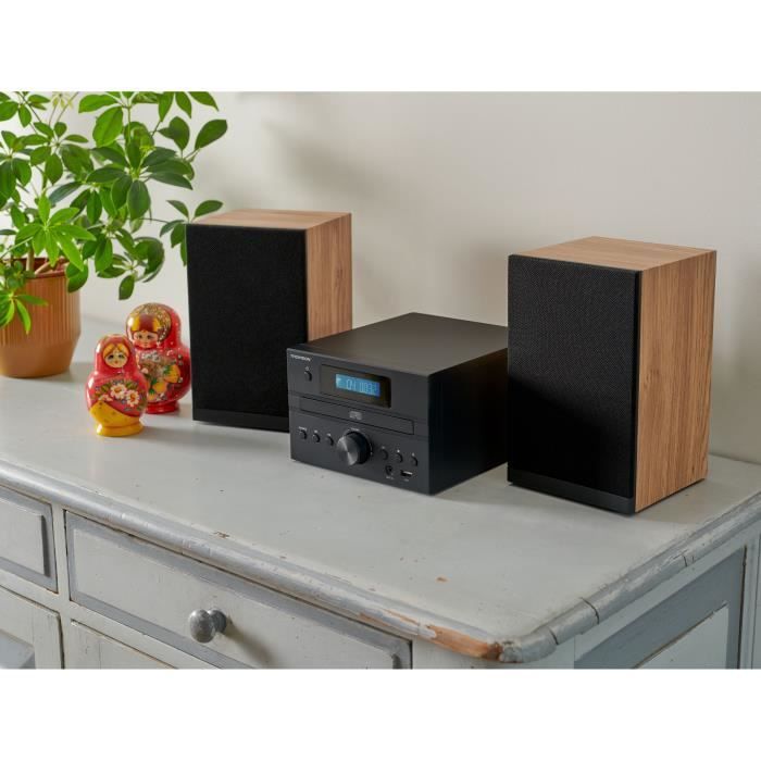 Image secondaire de Micro Chaîne - THOMSON - Bluetooth - Radio - CD - MP3 - USB - DAB - Bois et noir