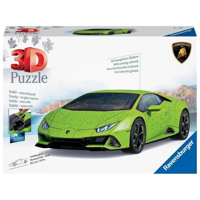 Ravensburger - Puzzle 108 pieces 3D Lamborghini EVO Ed verte