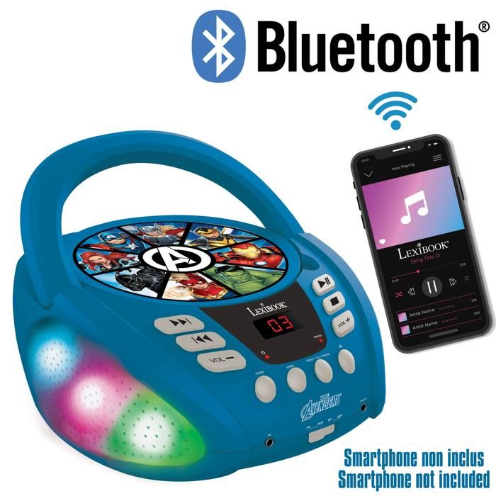 AVENGERS - Lecteur CD Bluetooth - Effets Lumineux