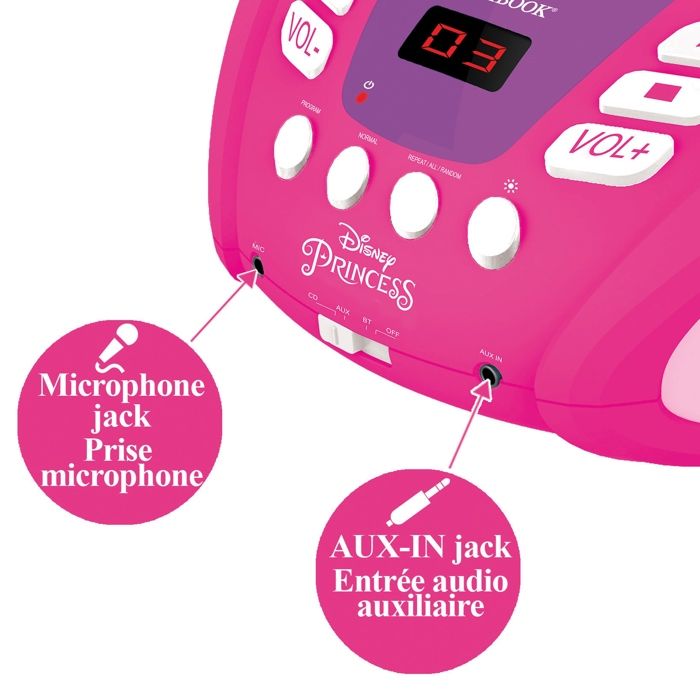 DISNEY PRINCESS - Lecteur CD Bluetooth - Effets Lumineux