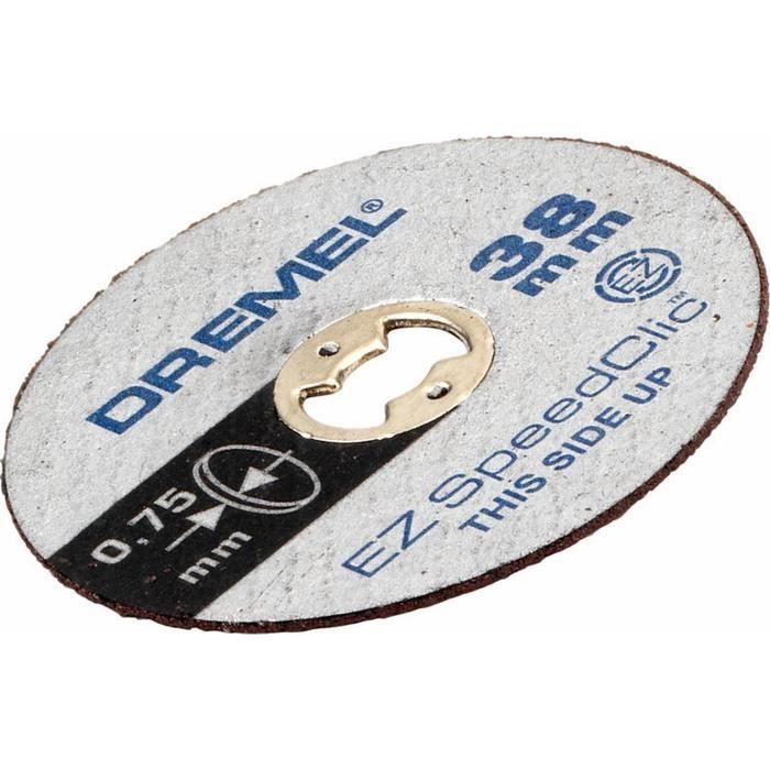 Lot de 5 disques de découpe fins DREMEL S409 (Pour les métaux, EZ SpeedClic, Diametre 38mm, Epaisseur 0,75mm)