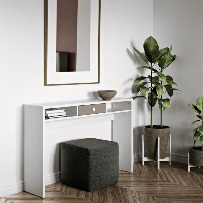 TEMAHOME Console Blanc et Taupe 120 X 79,7 - PURE