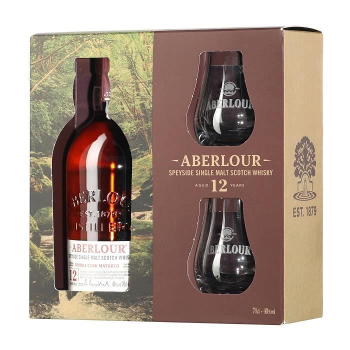 Aberlour - 12 ans - Coffret Whisky + 2 verres - 40,0% Vol. - 70cl