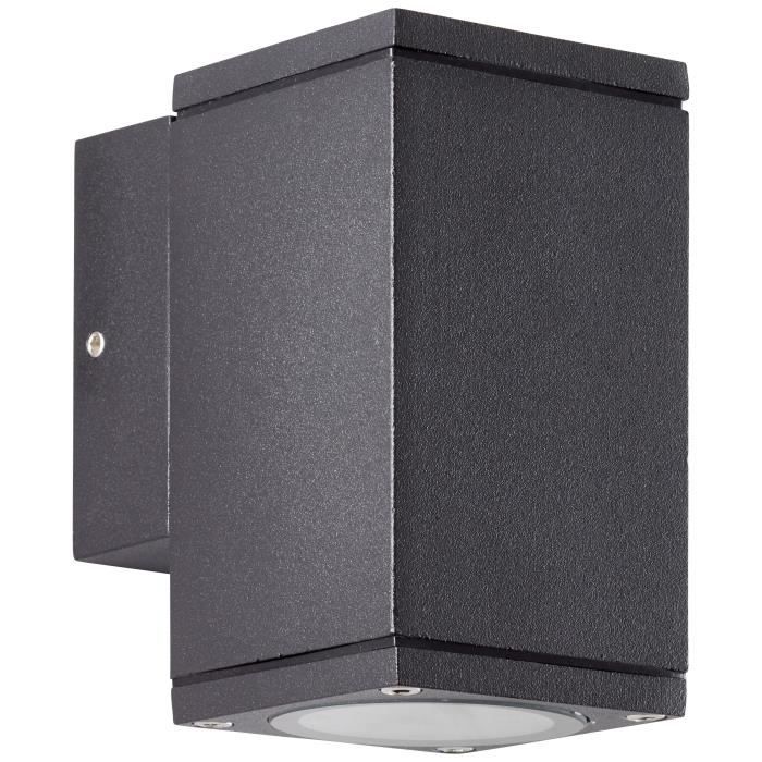 Image secondaire de Applique Murale Extérieure HALLY en Métal et Verre Anthracite - GU10 LED 10W IP44