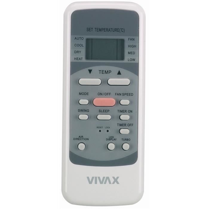 Climatiseur mobile VIVAX ACP09PT25AEF 2500 W - 8500 Btu - Minuteur - Télécommande - Classe A - 370 m³/h