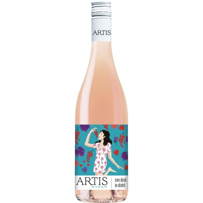 Artis Syrah - Boisson sans alcool a base de vin rosé - 75cl