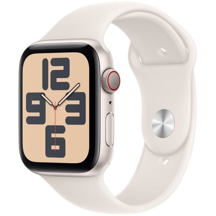Apple Watch SE GPS + Cellular - 44mm - Cassa in alluminio Starlight - Cinturino Sport Starlight - M/L