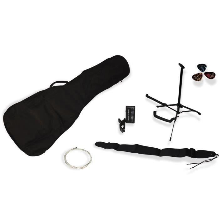 DELSON Pack Guitare Folk Montana naturelle + accessoire