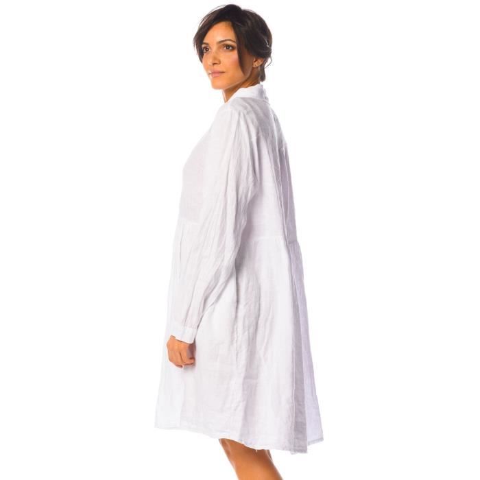 Robe Jasmin 100% Lin Blanc Femme