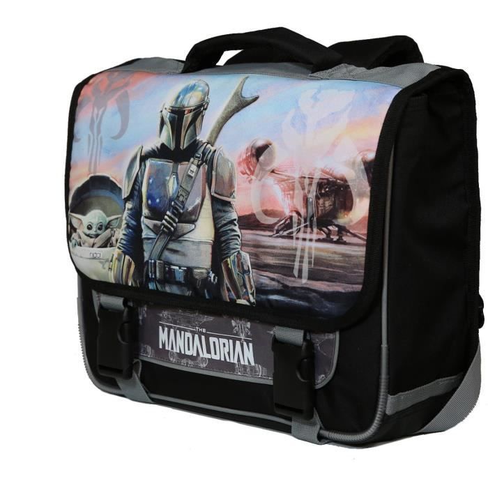 STAR WARS Cartable 38 cm Mandalorian 2 Compartiments + 1 poche Noir/Gris Enfant