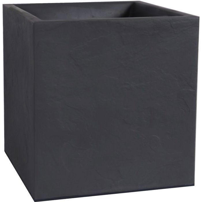 Pot de Fleurs Carré Volcania 40 cm - EDA - Gris Anthracite