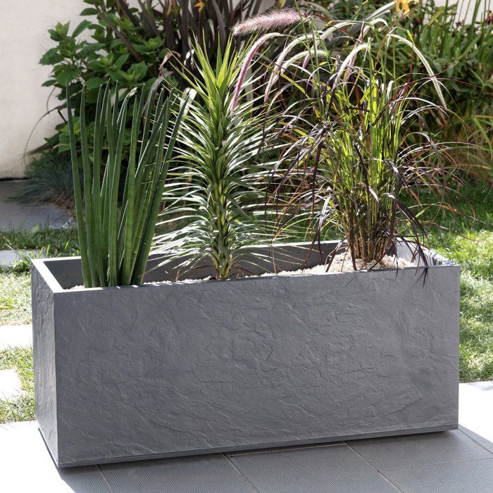 Image secondaire de Jardinière Volcania EDA 98L en Pierre Décorative - Intérieur/Extérieur - Gris Anthracite