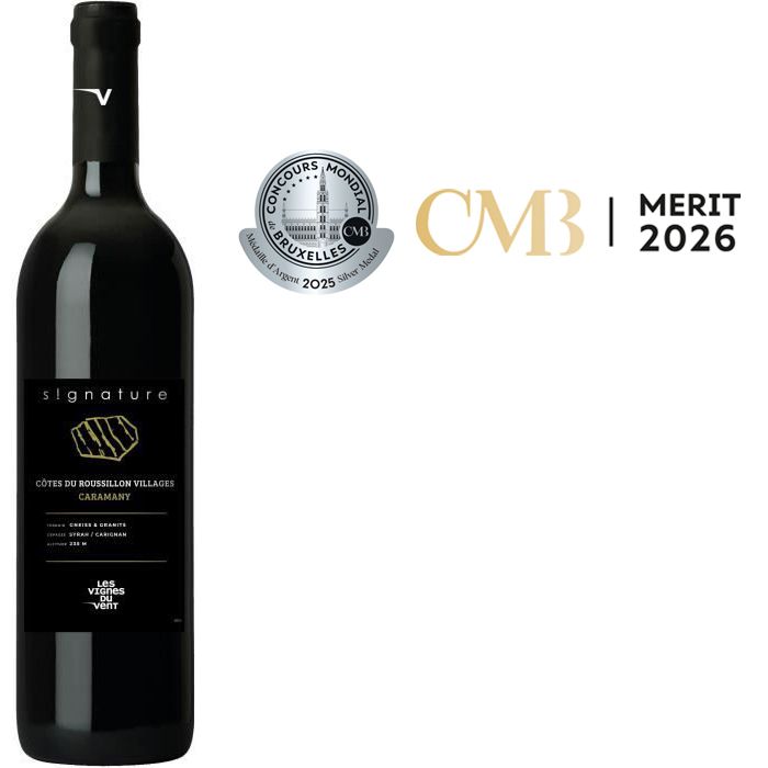 Les Vignes du Vent Signature Caramany 2022 C�tes du Roussillon Villages - Vin rouge de Languedoc