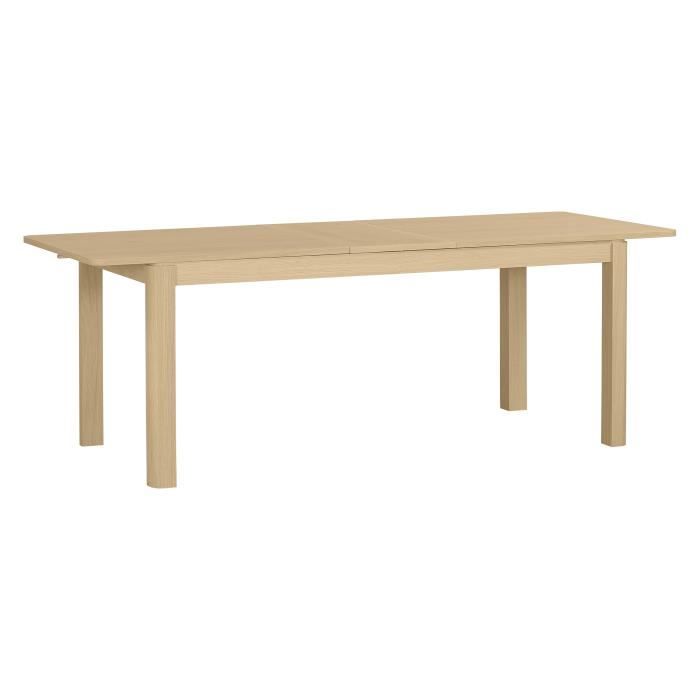 Table extensible avec 2 allonges intégrées - Décor chene - MALO - L 180/220/260 x P 90 x H 78 cm