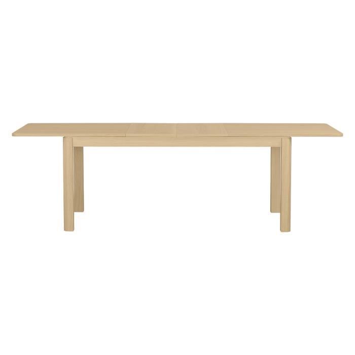 Table extensible avec 2 allonges intégrées - Décor chene - MALO - L 180/220/260 x P 90 x H 78 cm