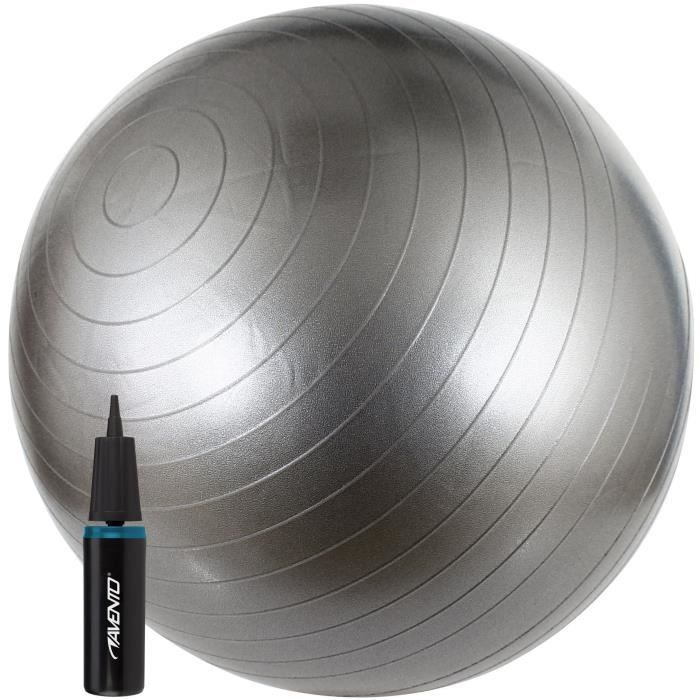 AVENTO Swiss ball Avec Pompe - M - 65 cm - Gris