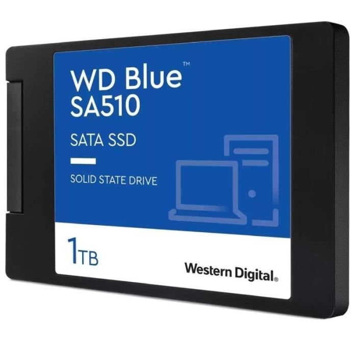 WESTERN DIGITAL Disque dur SA510 - SATA SSD - 1TB interne - Format 2.5 - Bleu