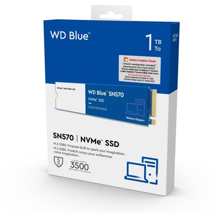 Disque SSD Interne - WD - SN570 NVMe - 1TB -  (WDS100T3B0C)