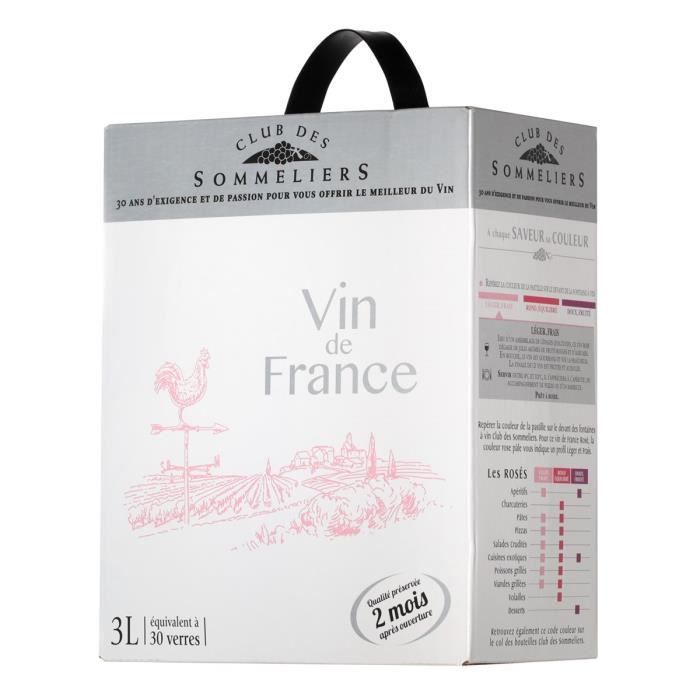 Club des Sommeliers Vin rosé de France - 3 L