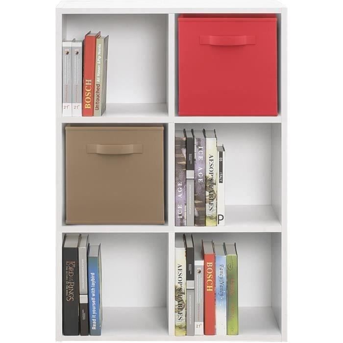 Meuble de rangement MIXCLUB 6 cases - Blanc - L 61,2 x P 30 x H 91 cm