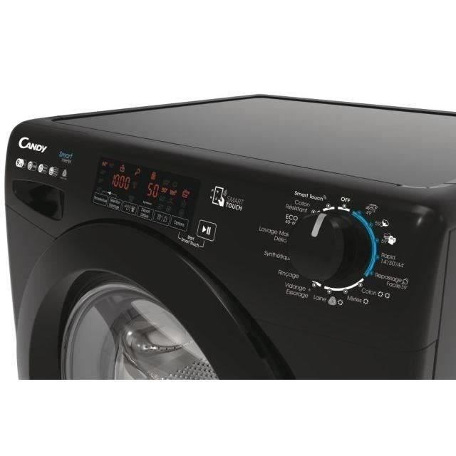 Lave-linge séchant CANDY CSWS496TWMBBE-47 - 9 / 6 kg - Induction - 1400 trs/min - Vapeur - Connecté - Classe A - Noir