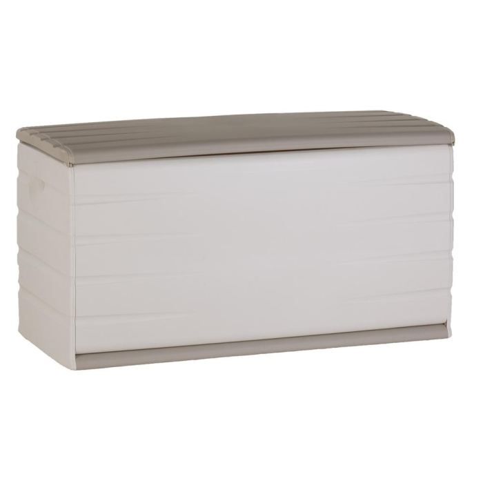 Coffre de Rangement Beige 350L avec Roulettes et Cadenassable